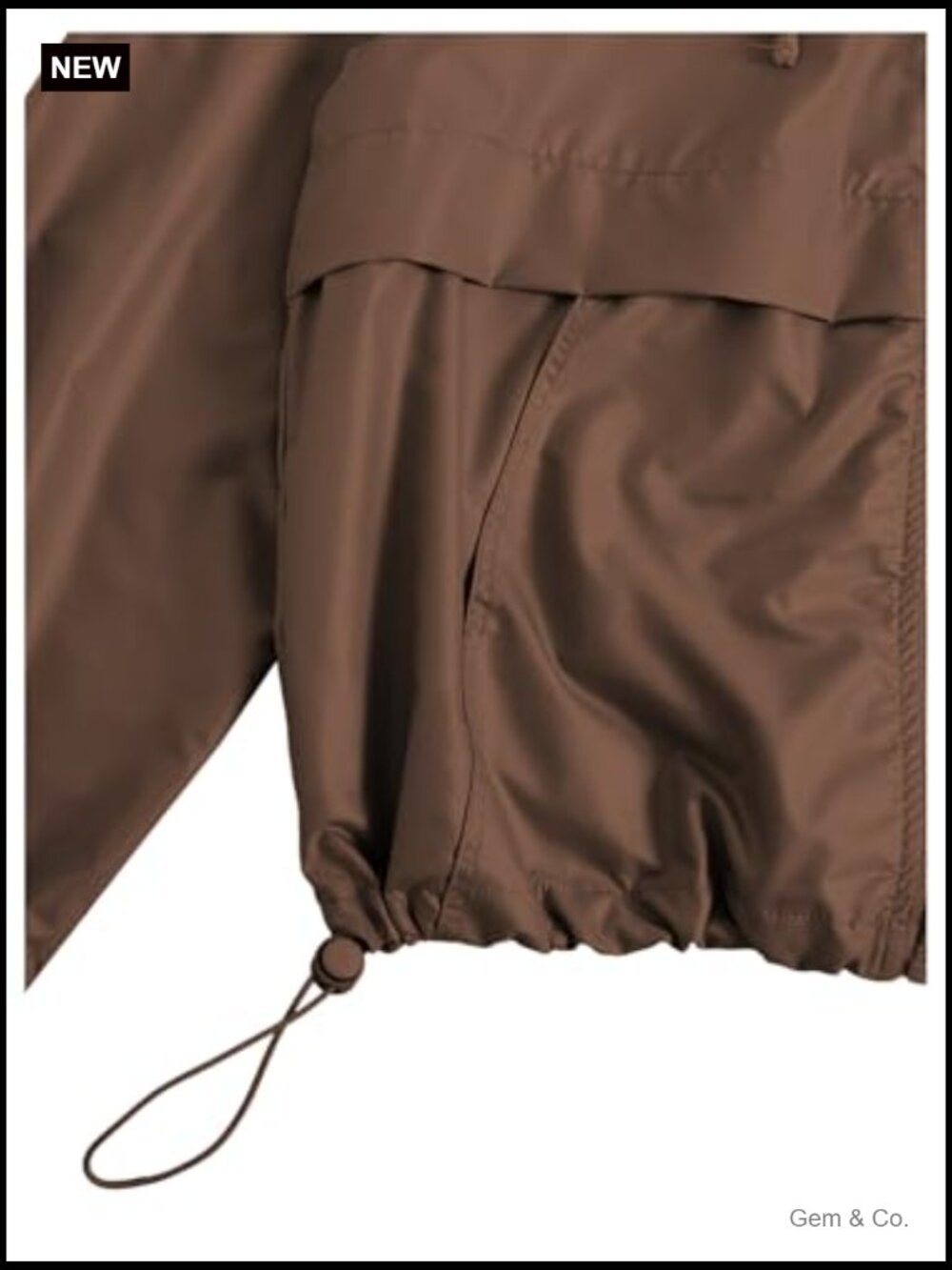 Windbreaker Jacket Zip Up Hoodie Rain Jacket with Pockets - Picture 5 of 6